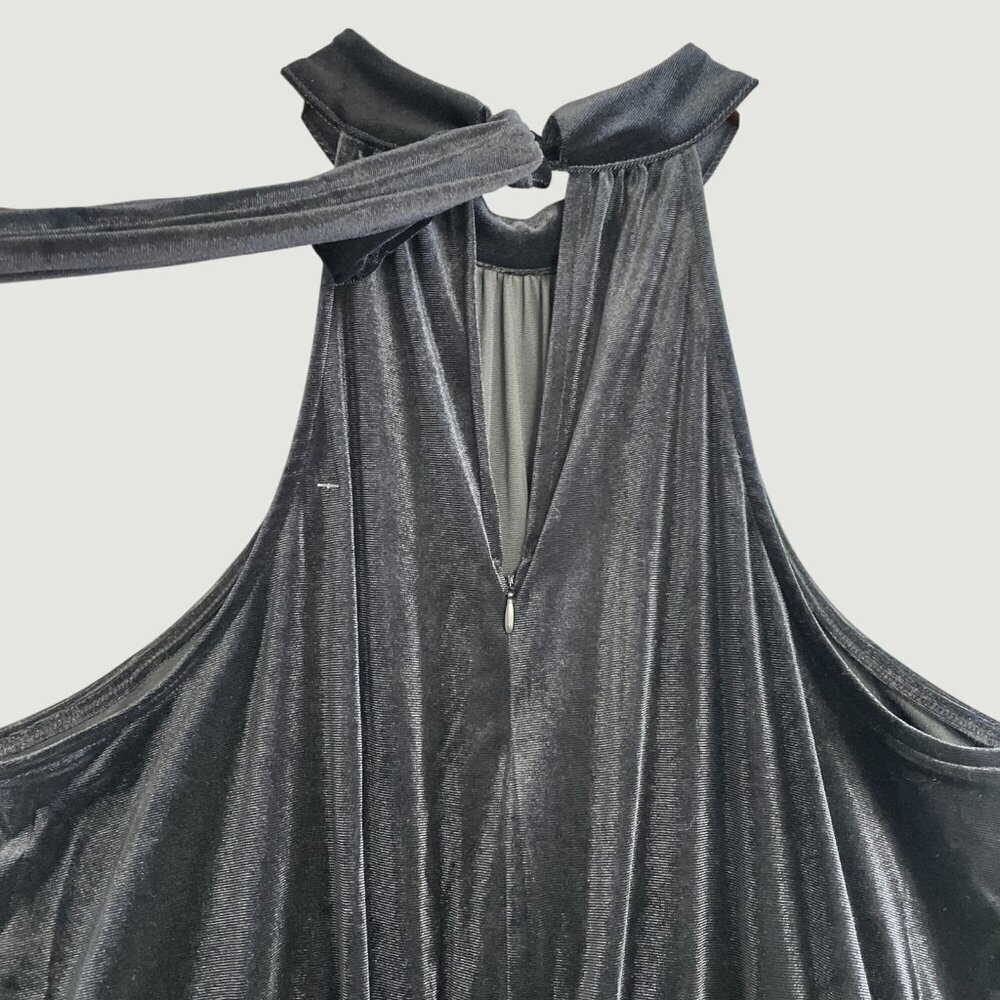 NEW - A New Day Black Velvet Halter High neck  Jumpsuit Size L  h1640 - Picture 5 of 10